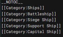 Example of what the bottom of any ship page should look like.